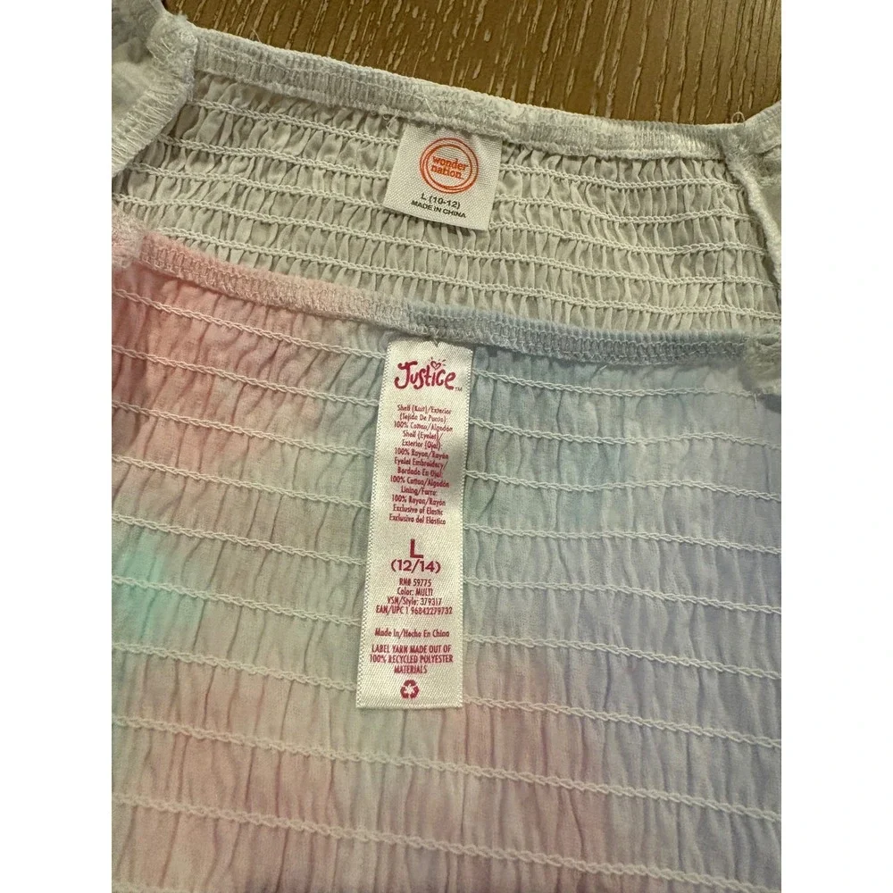 Girls Clothing Lot 3 NWT Tops Denim Shorts Size 10 12 Large Justice